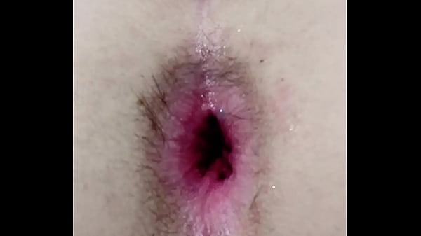 Homemade skinny teen twink gapes hairy ass with a big toy dildo