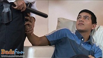 Old officer punishes twinks with his meaty baton